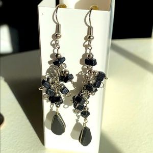 Funky black bead earrings